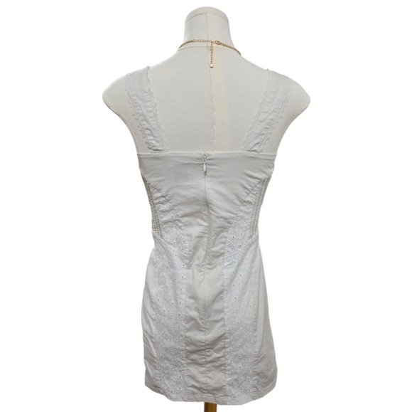 With Jean Eyelet White Dress - Picture 3 of 8